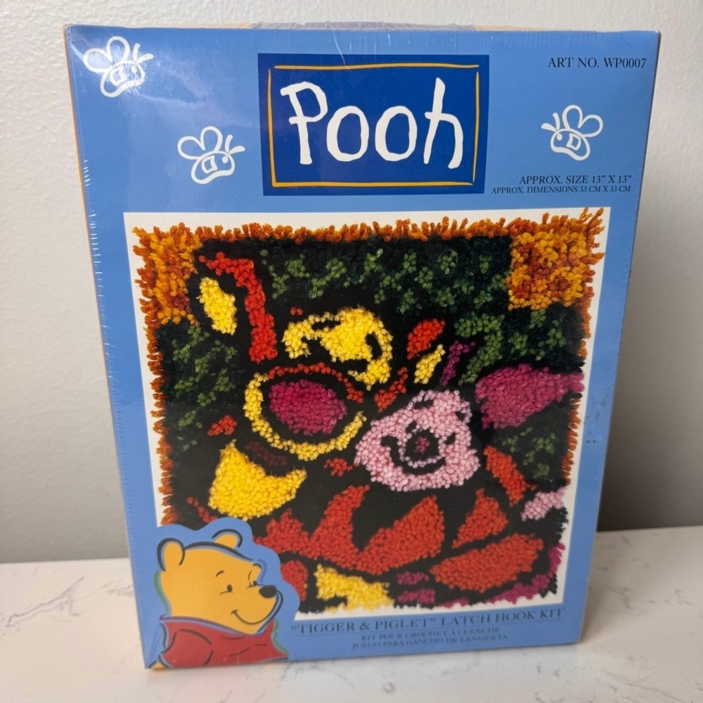 Disney Winnie the Pooh Tigger & Piglet Latch Hook Kit WP0007 13x13 Vintage